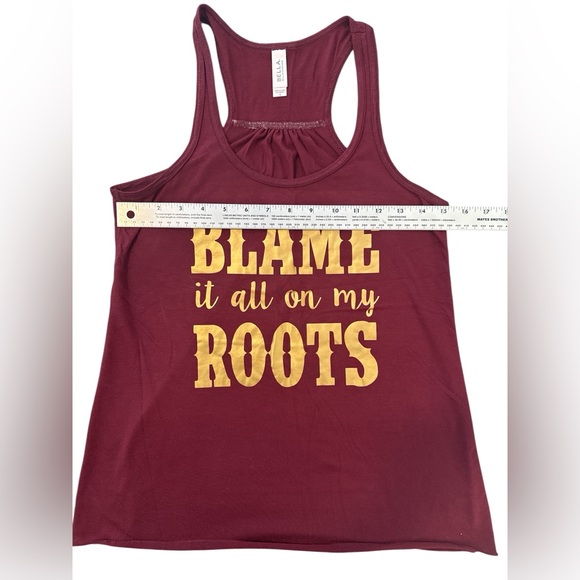 🤠Bella Canvas Burgundy Racerback Tank - “Blame it All on my Roots” - Size Small - Picture 6 of 7